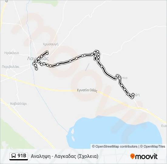 91B Bus Line Map