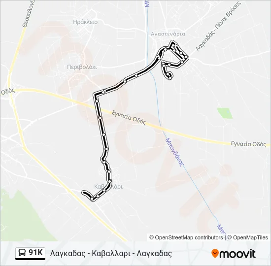 91K Bus Line Map