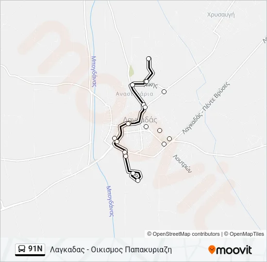 91N Bus Line Map