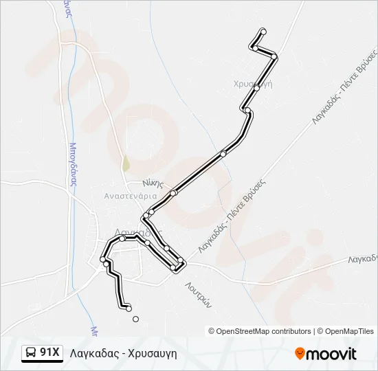 91X Bus Line Map