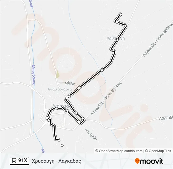91X Bus Line Map