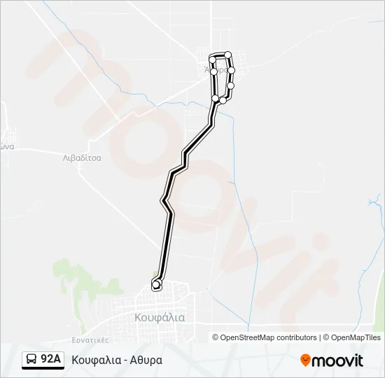 92A Bus Line Map