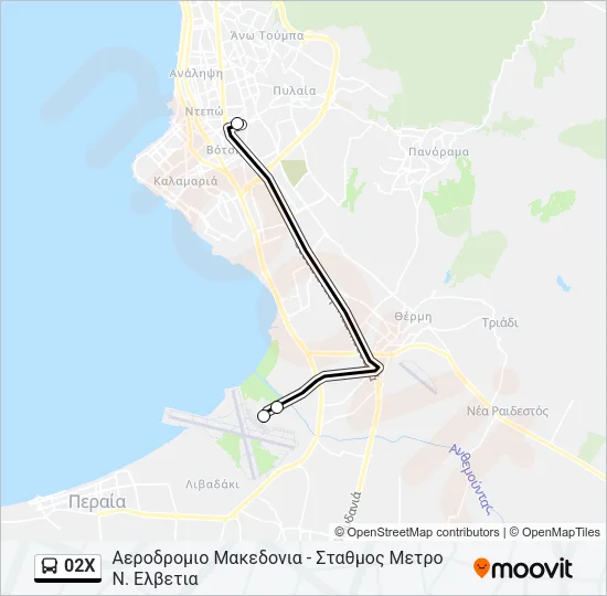 02X Bus Line Map
