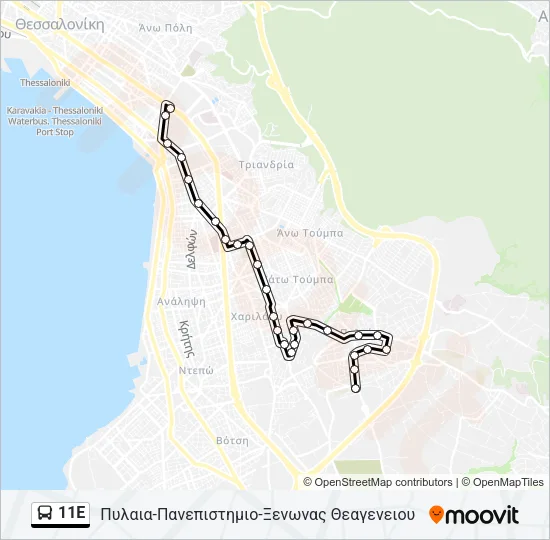 11E Bus Line Map