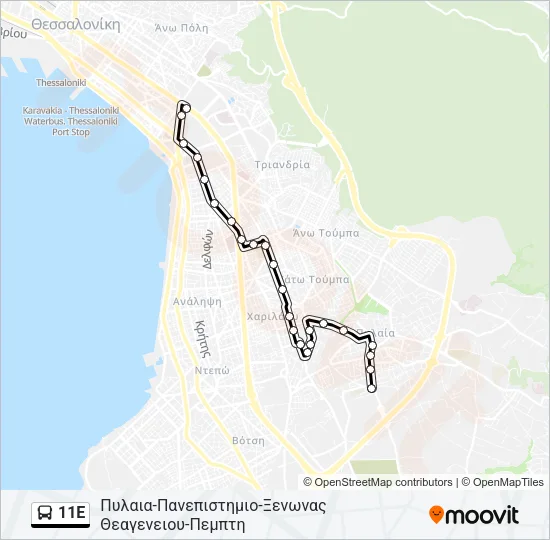 11E Bus Line Map