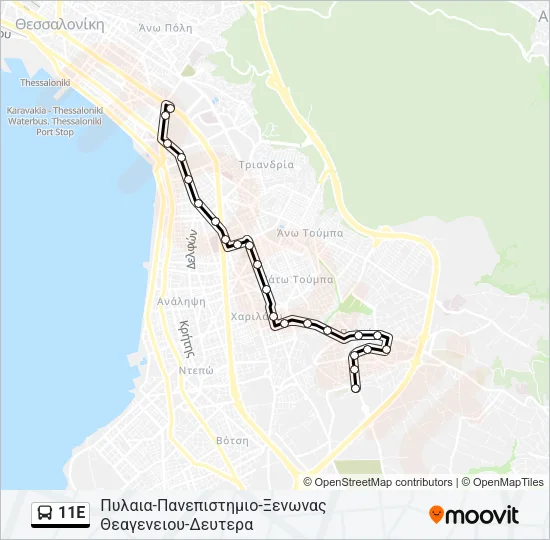 11E Bus Line Map