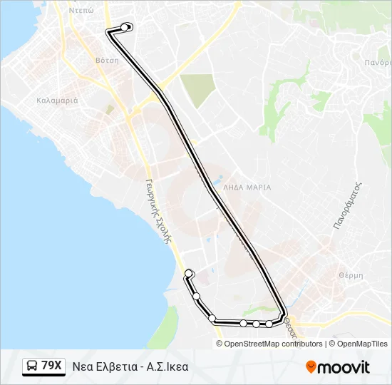 79X Bus Line Map