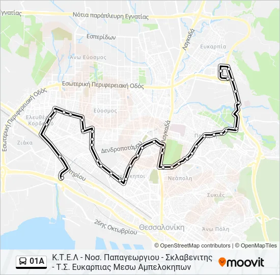 01A Bus Line Map