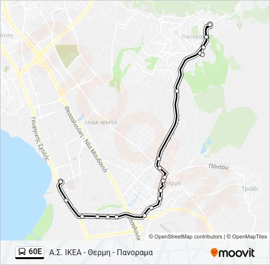 60E Bus Line Map
