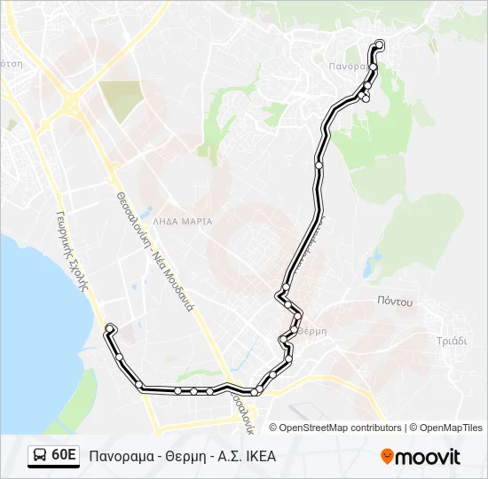 60E Bus Line Map