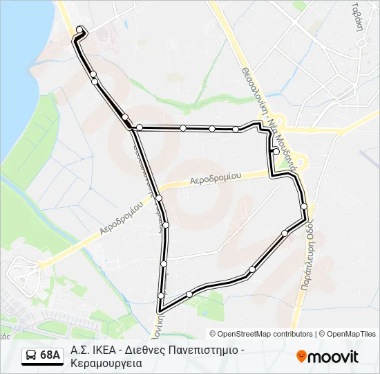 68A Bus Line Map