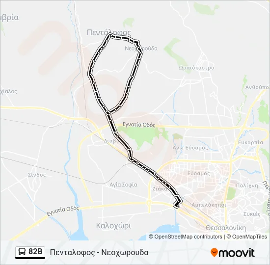 82B Bus Line Map