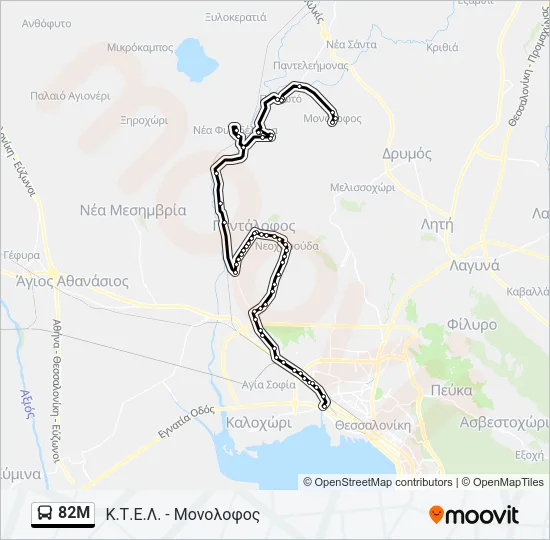 82M Bus Line Map