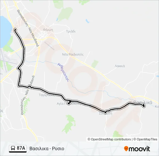 87A Bus Line Map