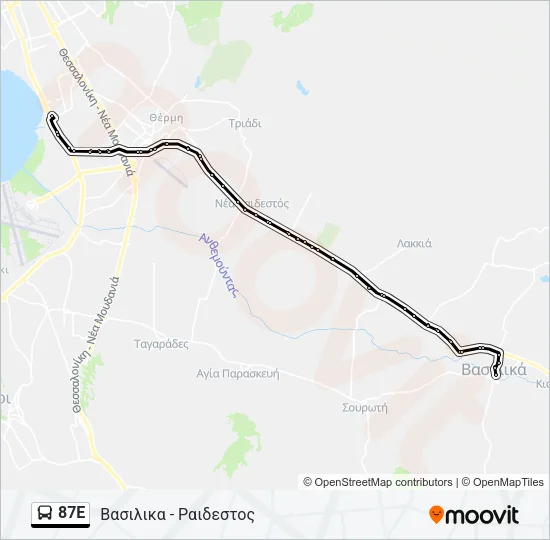 87E Bus Line Map