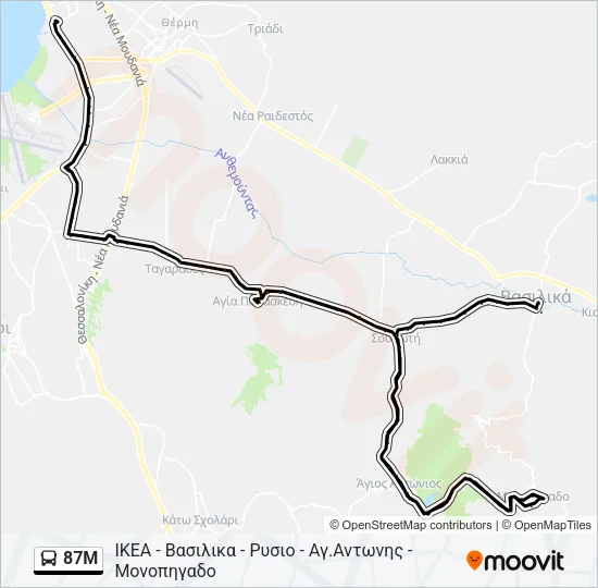 87M Bus Line Map