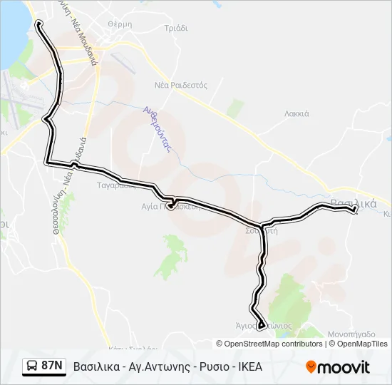 87N Bus Line Map