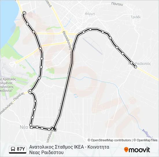 87Y Bus Line Map