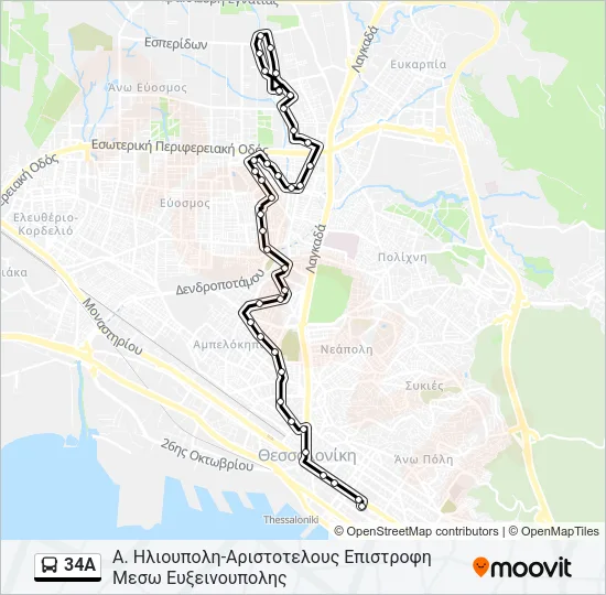 34A Bus Line Map