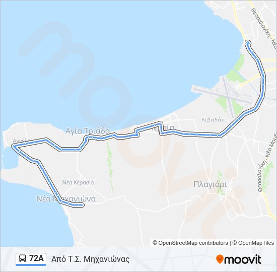 72Α bus Line Map