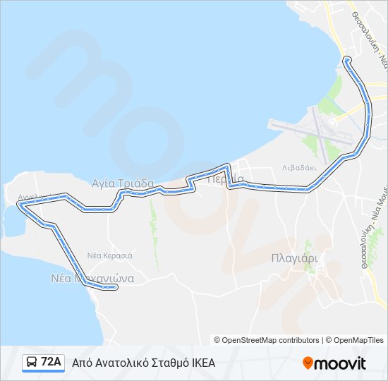 72Α bus Line Map