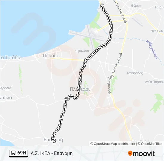 69H Bus Line Map