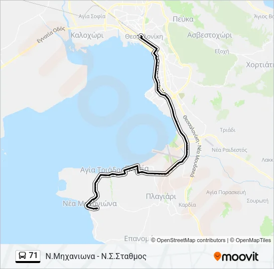 71 Bus Line Map