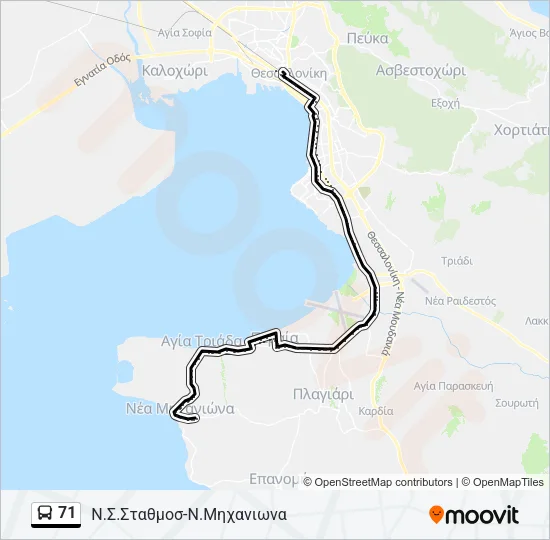 71 Bus Line Map