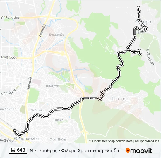 64B Bus Line Map