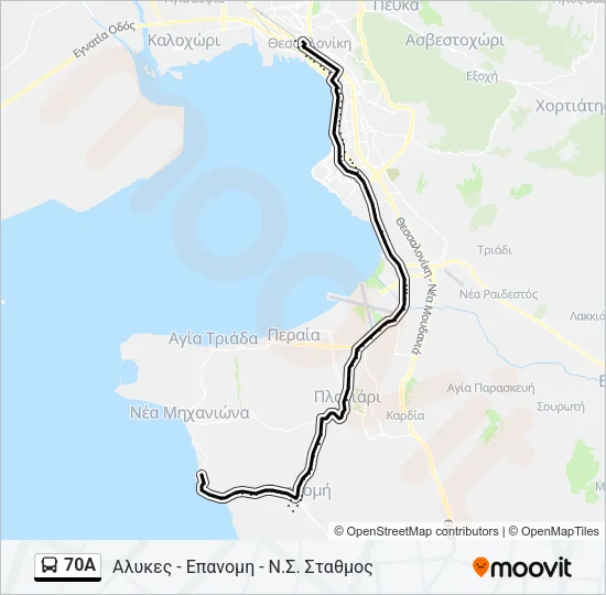 70A Bus Line Map