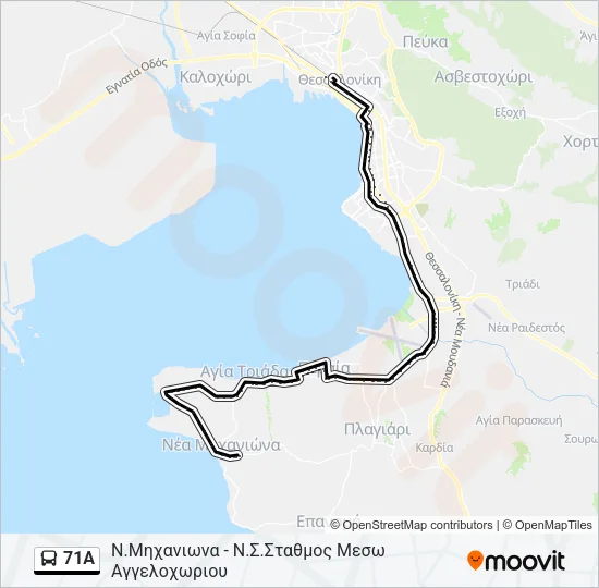 71A Bus Line Map