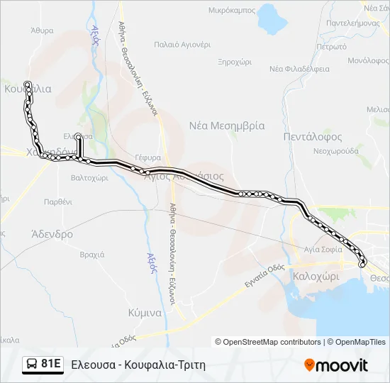 81E Bus Line Map