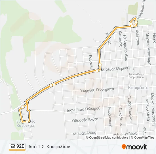92Ε  Line Map