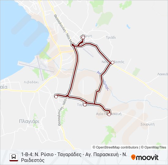 Χάρτης Γραμμής 1-Α & 1-Β λεωφορείο