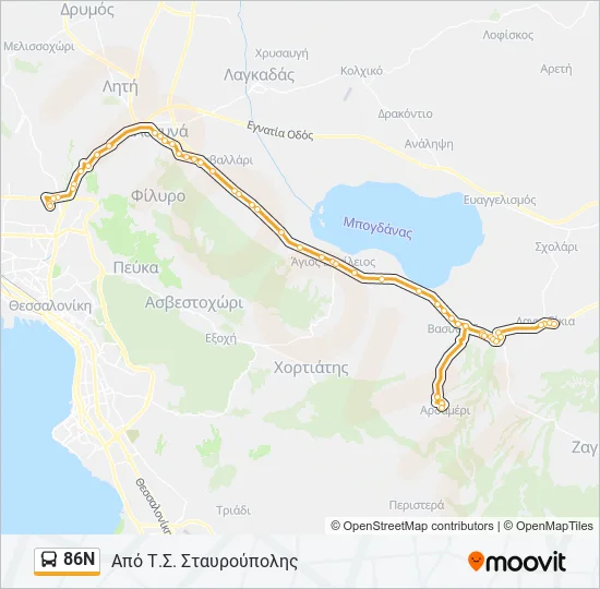 86Ν  Line Map