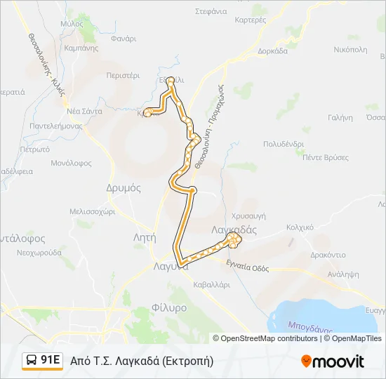 91Ε  Line Map