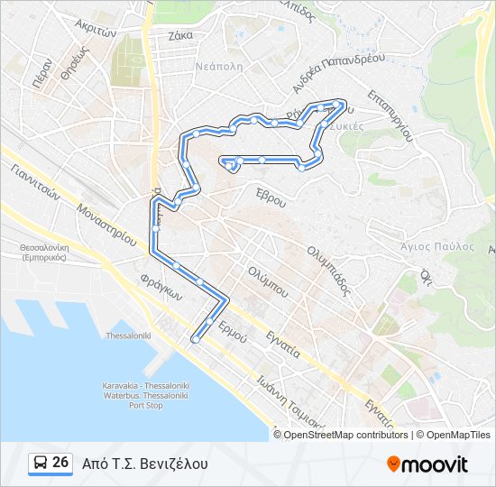 26 bus Line Map