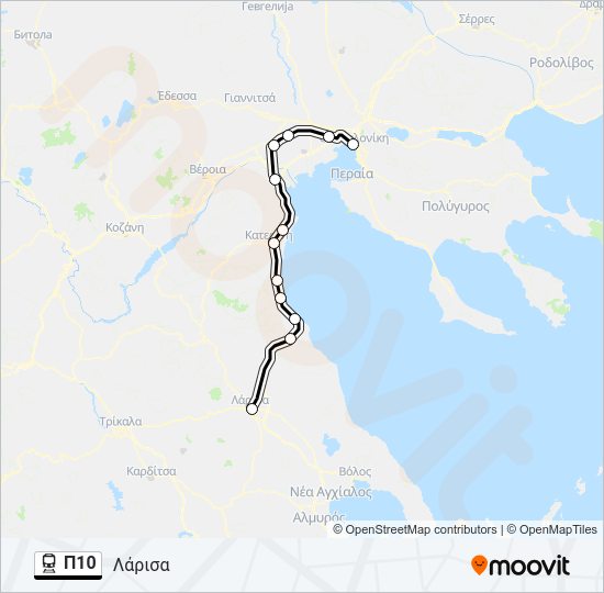 Χάρτης Γραμμής Π10 προαστιακός