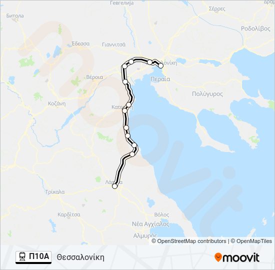Χάρτης Γραμμής Π10Α προαστιακός
