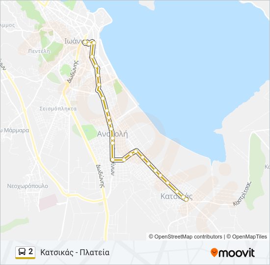 Χάρτης Γραμμής 2 λεωφορείο