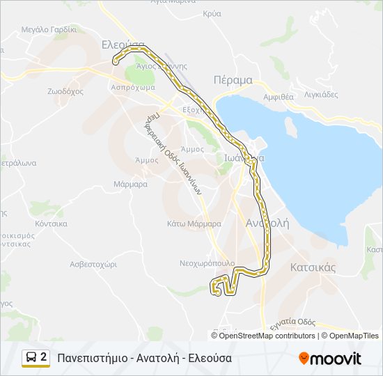 Χάρτης Γραμμής 2 λεωφορείο