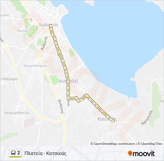 Χάρτης Γραμμής 2 λεωφορείο