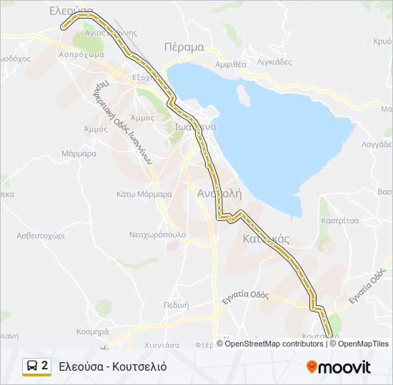 Χάρτης Γραμμής 2 λεωφορείο