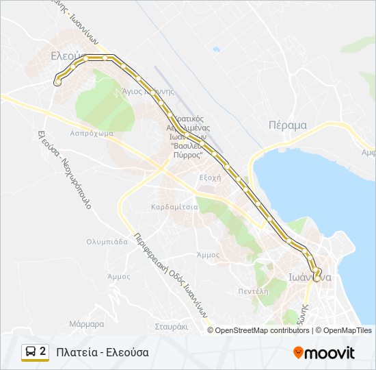 Χάρτης Γραμμής 2 λεωφορείο