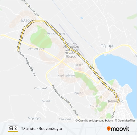 Χάρτης Γραμμής 2 λεωφορείο