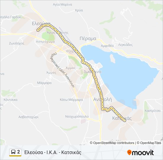 Χάρτης Γραμμής 2 λεωφορείο