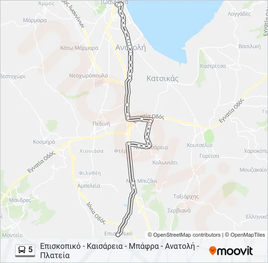5 Bus Line Map