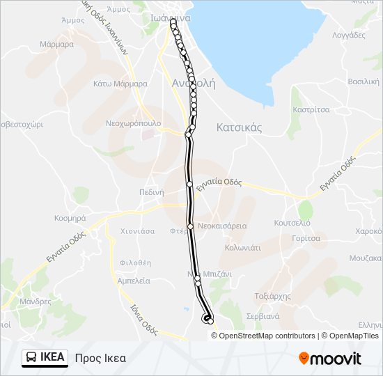 Χάρτης Γραμμής IKEA λεωφορείο