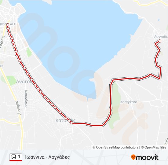 Χάρτης Γραμμής 1 λεωφορείο