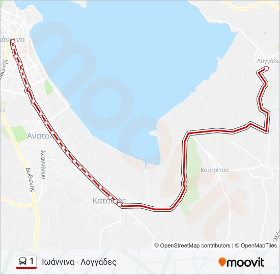 1 Bus Line Map